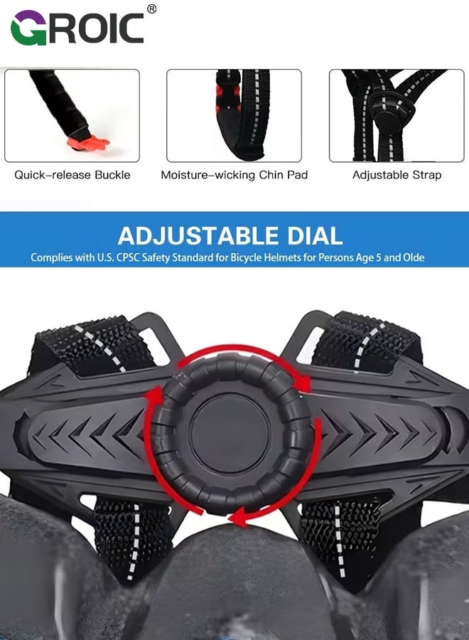 GROIC Bicycle Helmet, Gradient Red Cycling Helmet and Black Gloves Set, Lightweight Comfort Adjustable Mountain Bike Helmet for Adults,  Breathable Ventilation for Commuting, Road Cycling, Adjustable in Size - Image 3